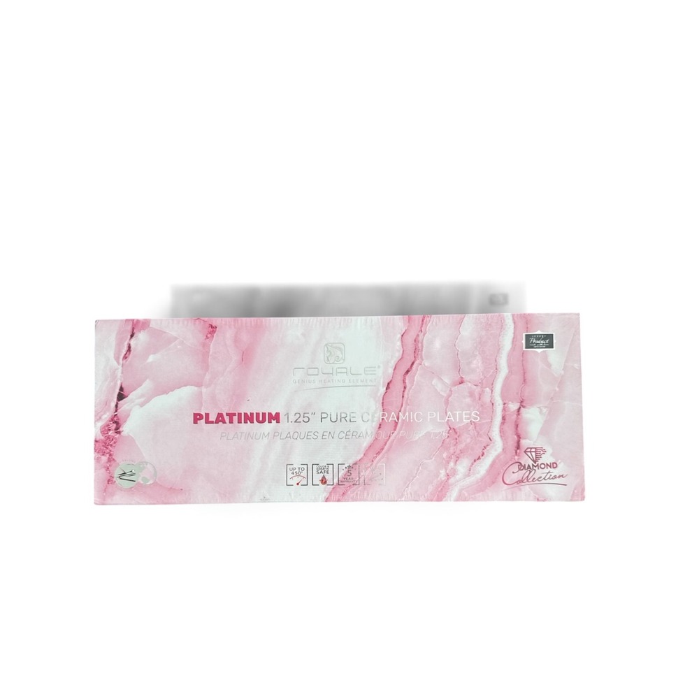 Royale Platinum 1.25" Pure Ceramic Flat Iron Hot Pink Marble NIP 450°F Dual Volt